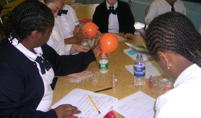 Justin was a stand-out in collaborative team science explorations like the one pictured, which his class conducted in Fall 2006. 